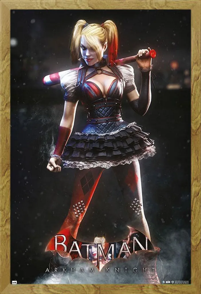 Quadro Harley Quinn Arkham City con Cornice Shinsuke Rovere MDF 61x91