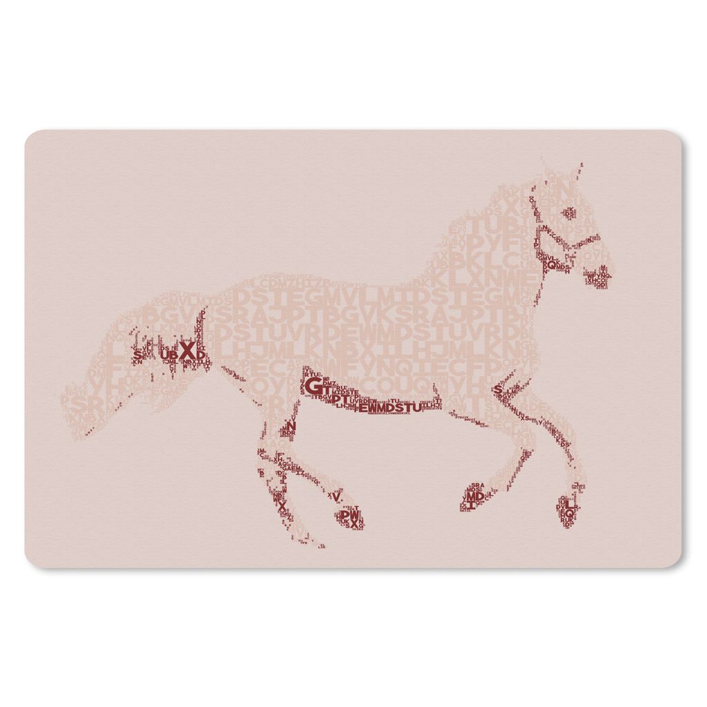 MuchoWow Schreibtischunterlage Pferd - Briefe - Rosa - Mädchen - Kinder - Mädchen 60x40 cm - XXL Mauspad - Großes Mauspad