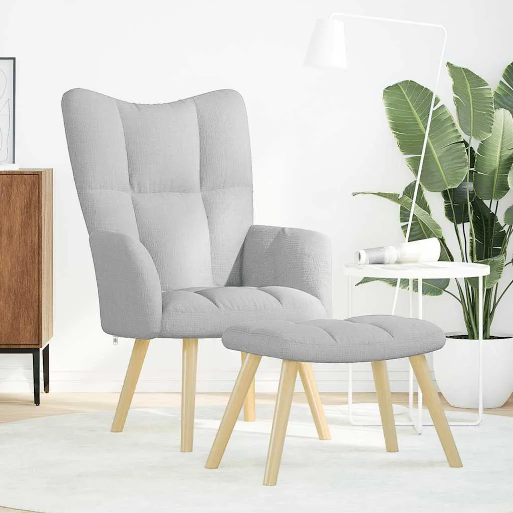 vidaXL Poltrona Relax Grigio Cloud: Struttura in Betulla e Tessuto