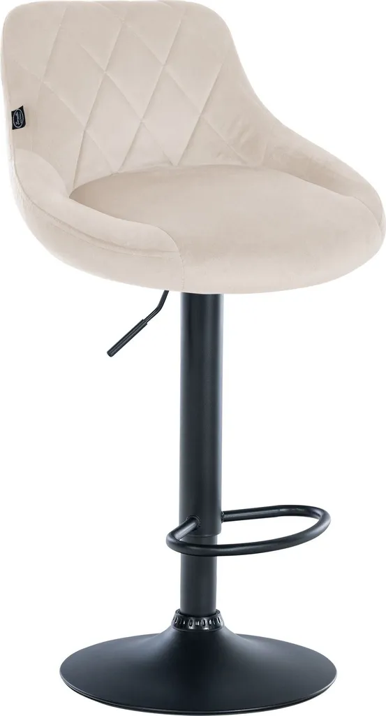 Sgabello Cucina Velluto CLP Lazio Crema - Design Girevole 360 Gradi