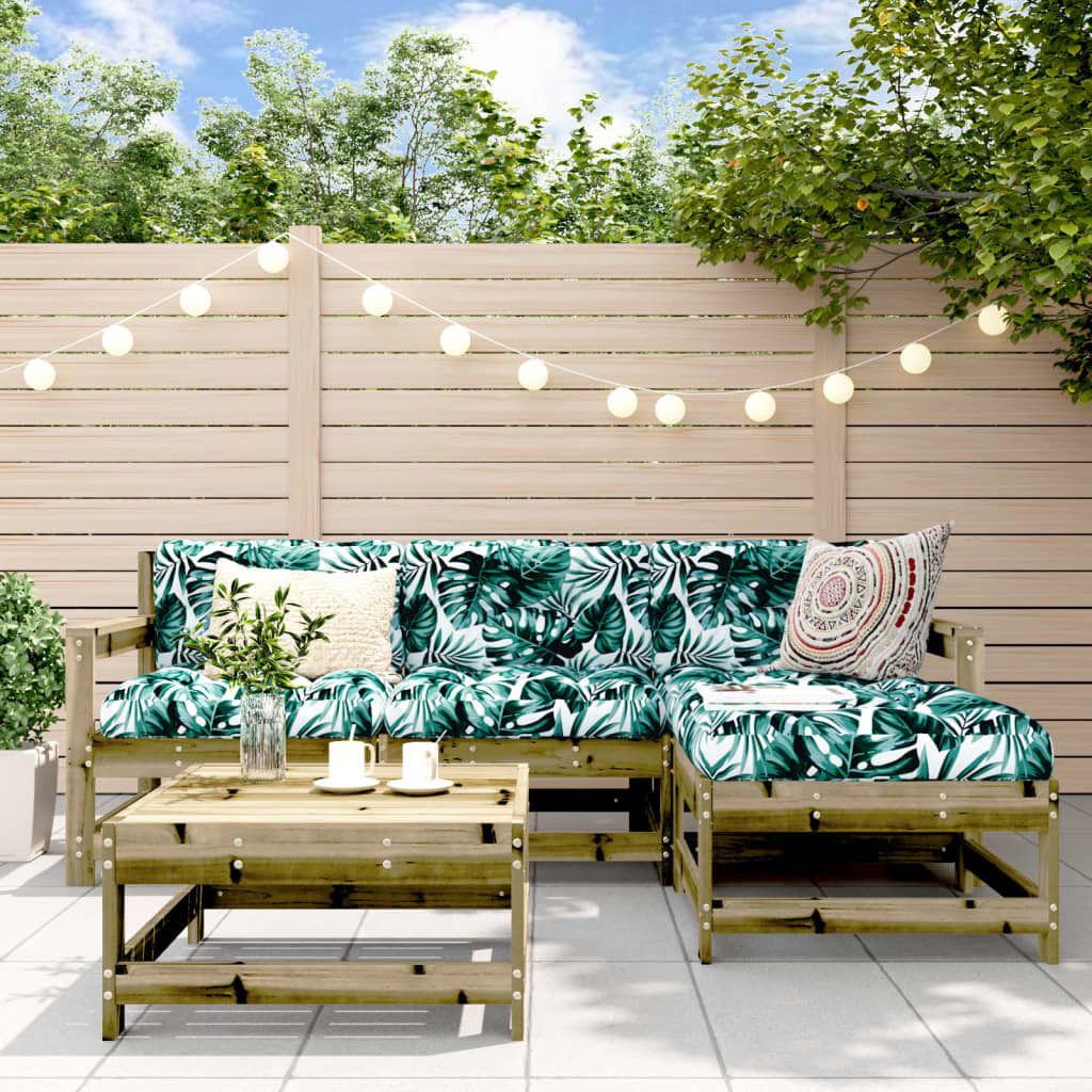 Möbel 5-tlg. Garten-Lounge-Set – Balkonmöbel Sitzgruppe Kiefernholz Imprägniert DE4515