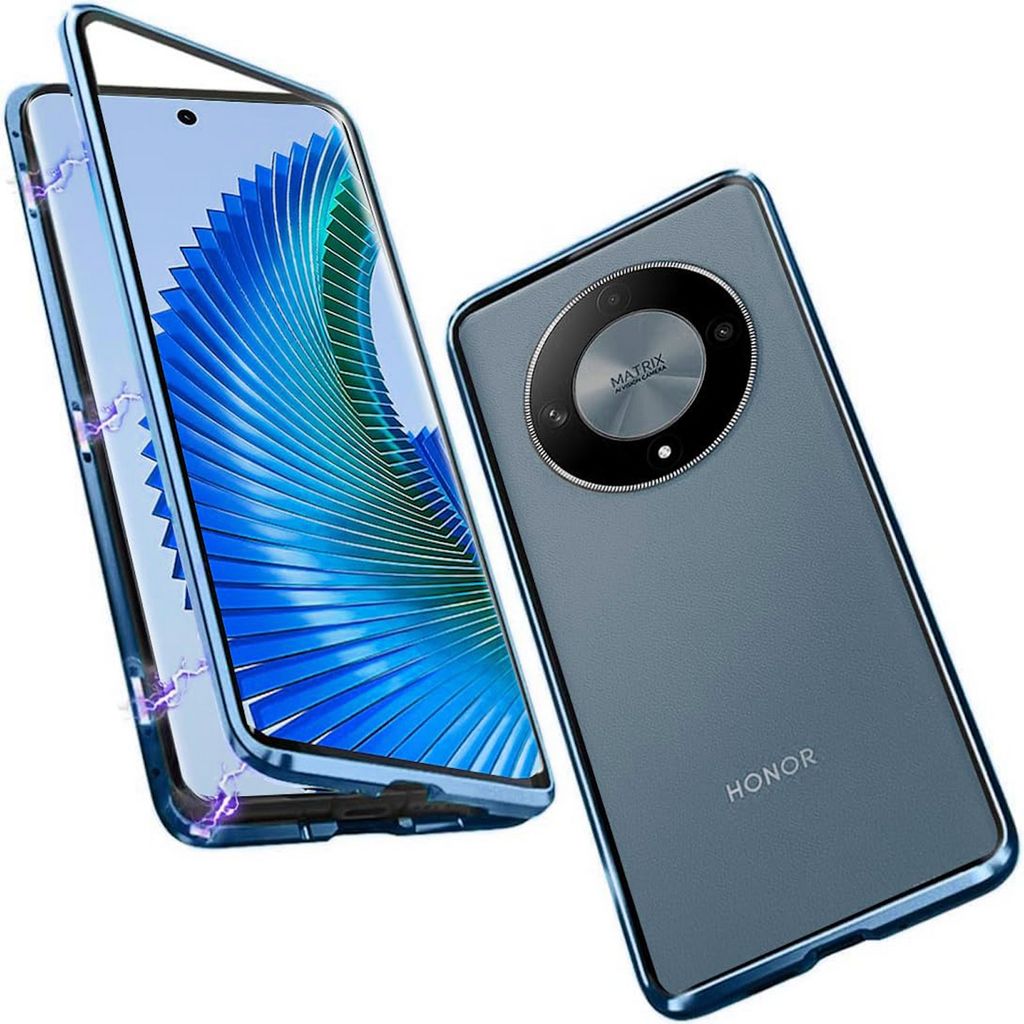 Für Honor Magic 6 Lite Handy Tasche 360 Magnet Glas Bumper Metall Hülle Etuis Case Cover