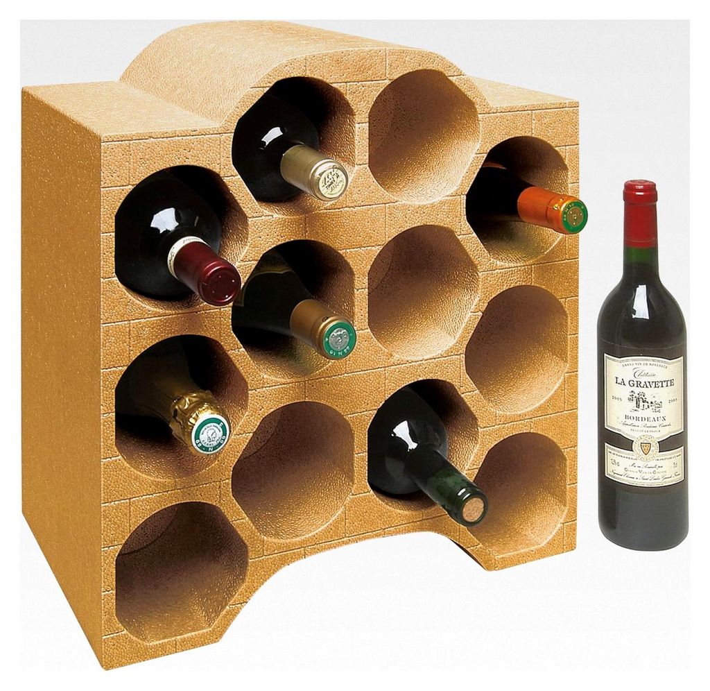 Flaschenbox in Bogenform aus Styropor, Terra - für maximal 12 Flaschen mit Ø 9 cm, 4 Stück