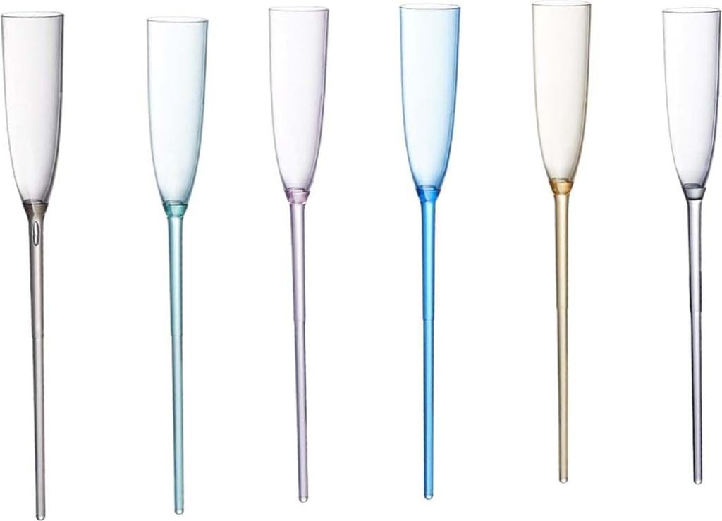 6 schwimmende Champagnerflöten, bruchsichere Weingläser für den Pool, 160 ml, unzerbrechliche Stielgläser, schwimmende Weingläser für den Poo...