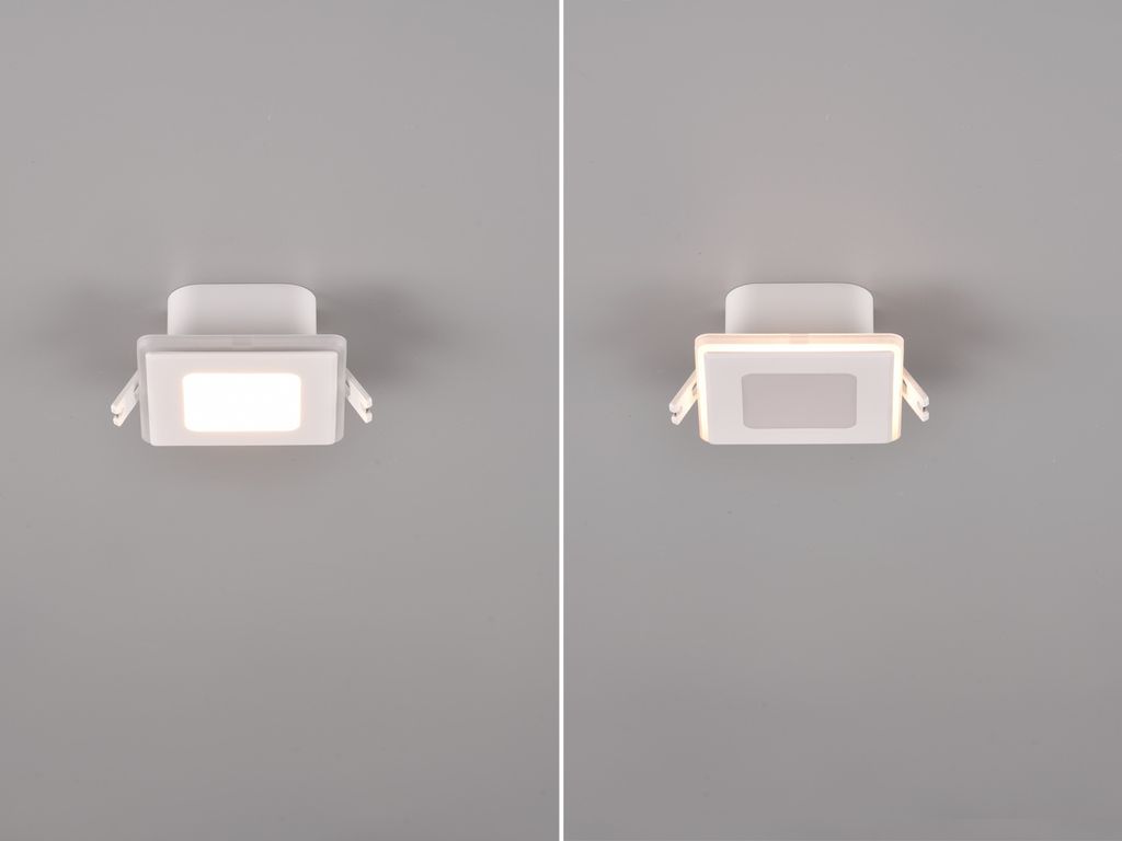 LED Decken Einbauleuchte Weiß matt Einbaustrahler 8x8cm Produktbild 