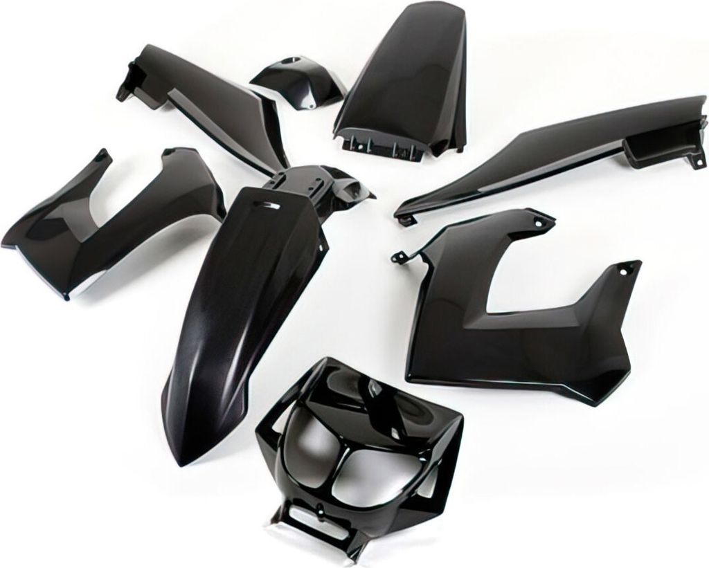 Str8 8-Teilige Schwarze Verkleidungskit Für Derbi X-Treme Bis 2011