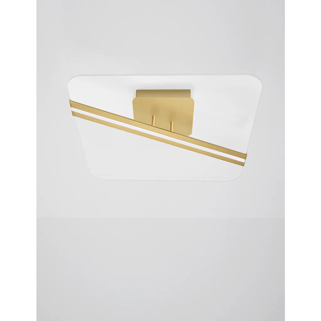 Plafonnier LED carré Jertuna Nova Luce 33W éclairage blanc chaud doux