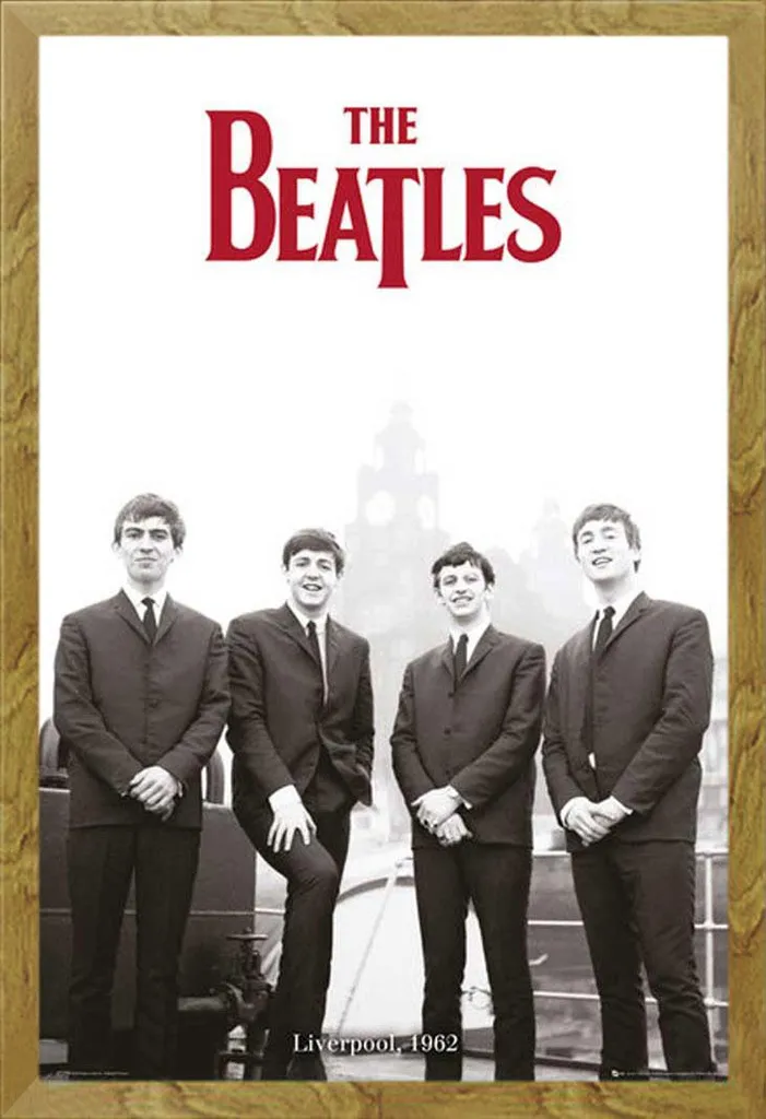 Set Poster Beatles 61x91.5 + Cornice Shinsuke MDF Rovere Acrilico