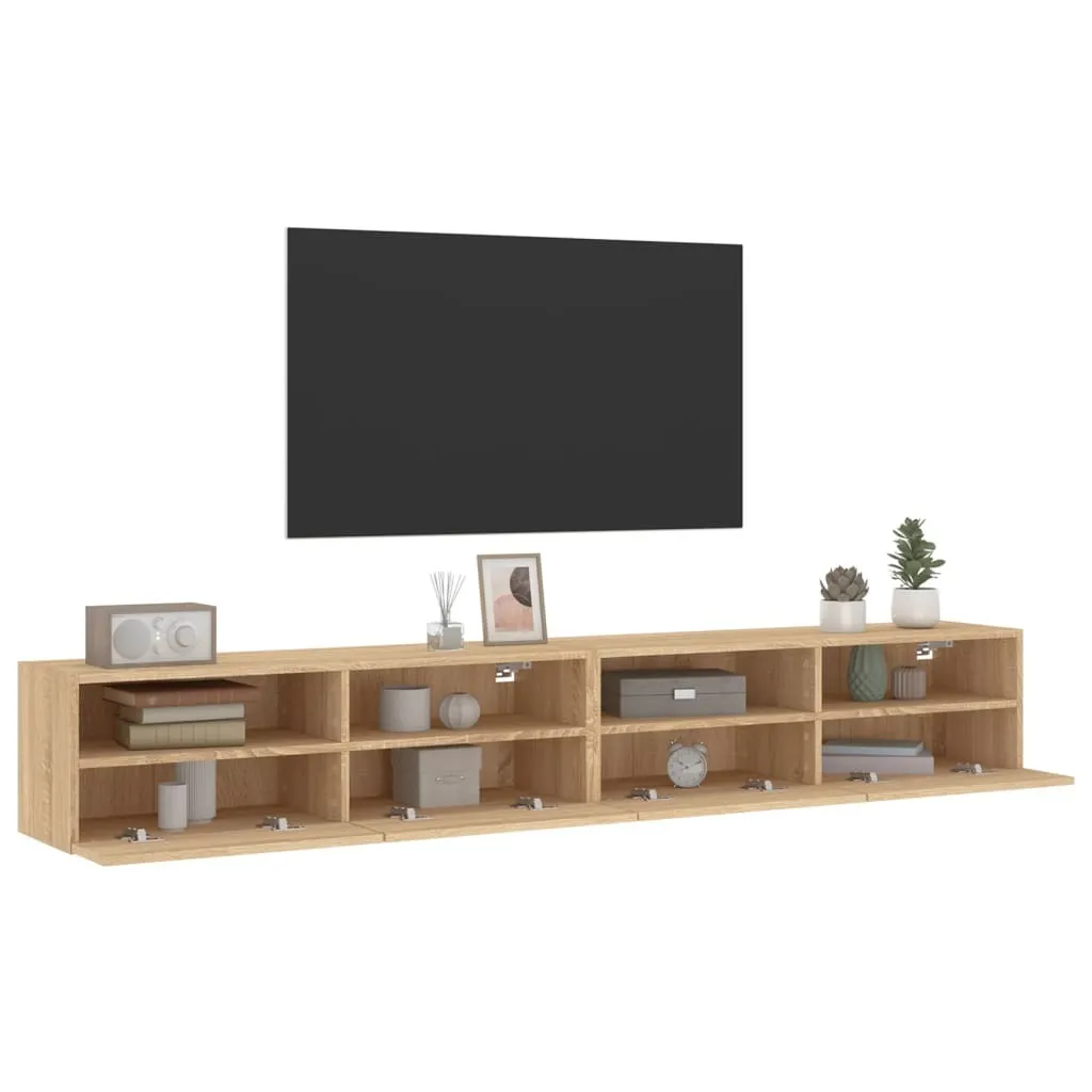 Mobili TV Parete Rovere Sonoma 2 Pezzi 100x30x30 cm | Legno Multistrato - 5