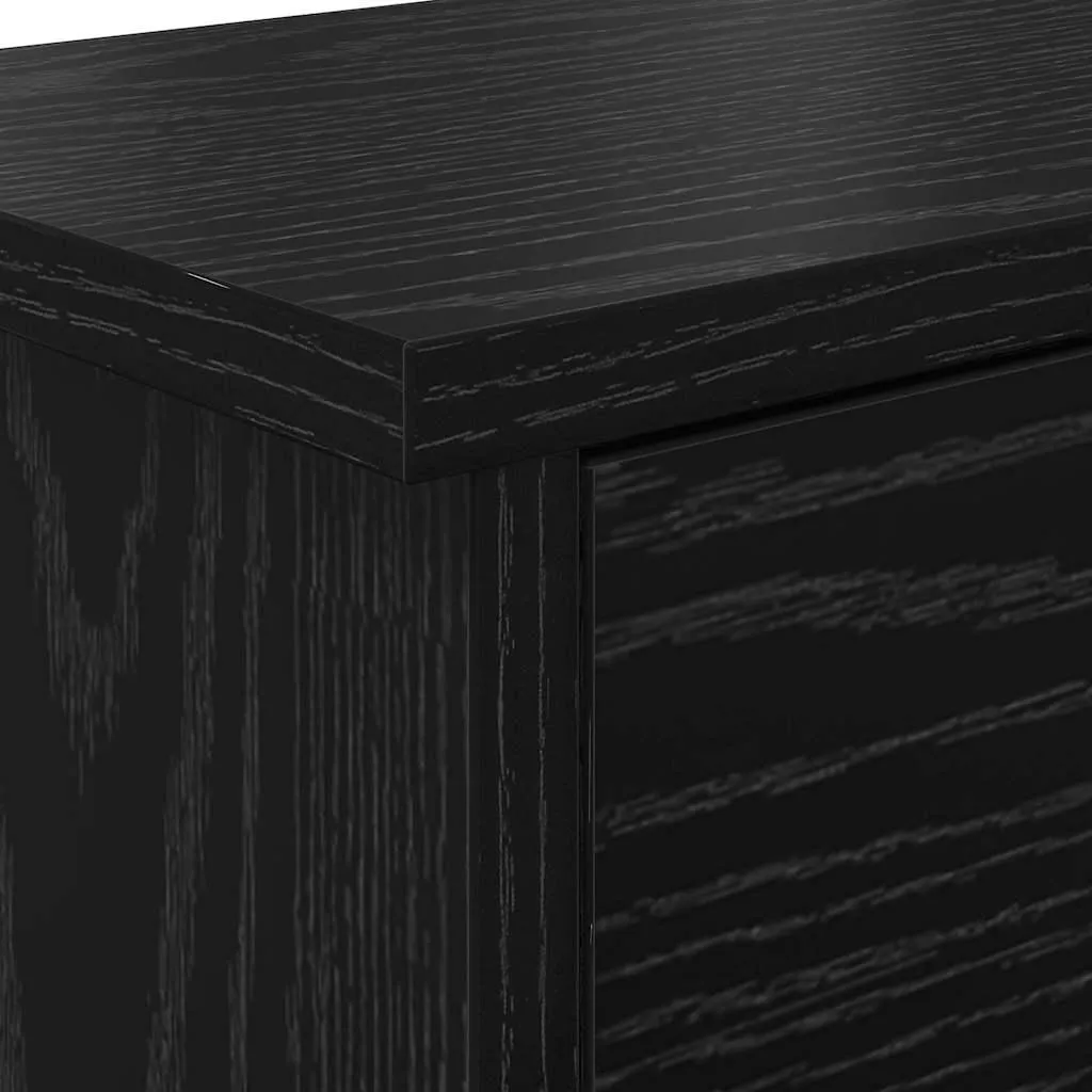 Comodino da Parete Maison Exclusive Rovere Nero 50x20x30 cm - 9