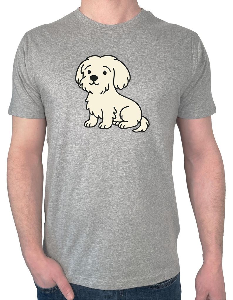Huuraa Herren T-Shirt Malteser Malti Comic XXL Sport Grey Bio Baumwolle Fairtrade Herrenshirt Geschenkidee