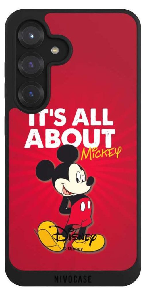 NIVOCASE Handyhülle für Samsung Galaxy S25 Hülle NIVOpure Case Schwarz Disney Maus Offizielles Lizenzprodukt