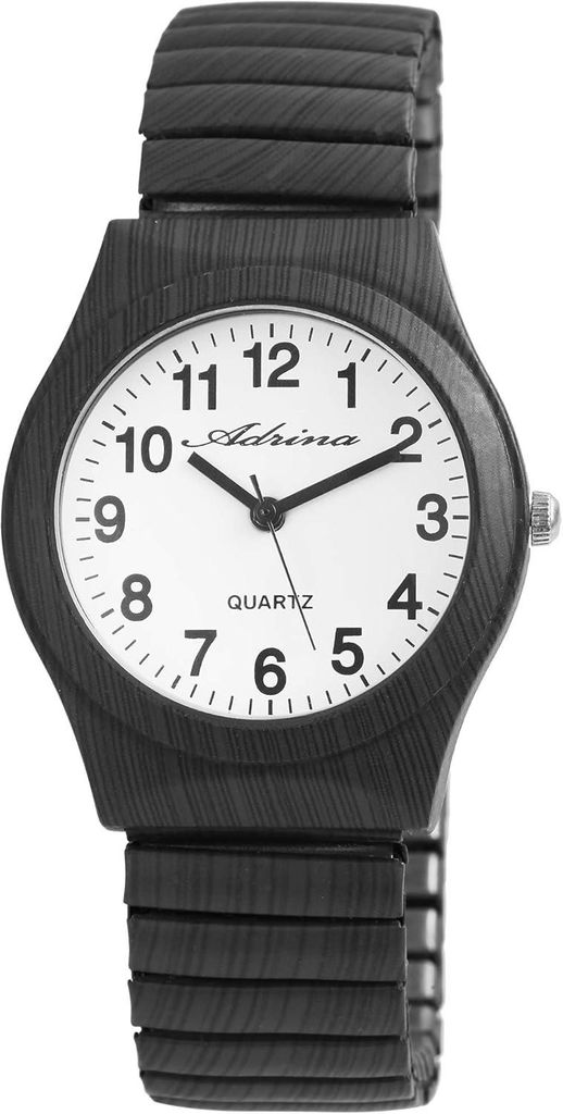 Elegante Damen-Uhr mit Edelstahl Zugarmband, große Ziffern, kratzfestes Mineralglas, präzises Quarzwerk, flexibles Armband, perfekte Geschenkidee