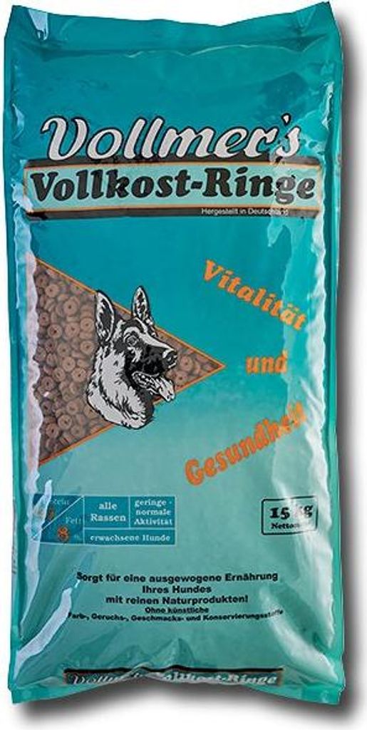 Hundefutter trocken, Vollmers Vollkost-Ringe 15 kg Produktbild 