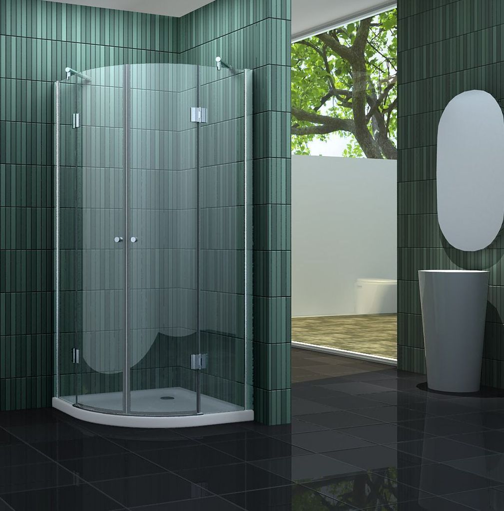 Duschkabine CLARABO 90 x 90 x 195 cm (Viertelkreis) ohne Duschtasse