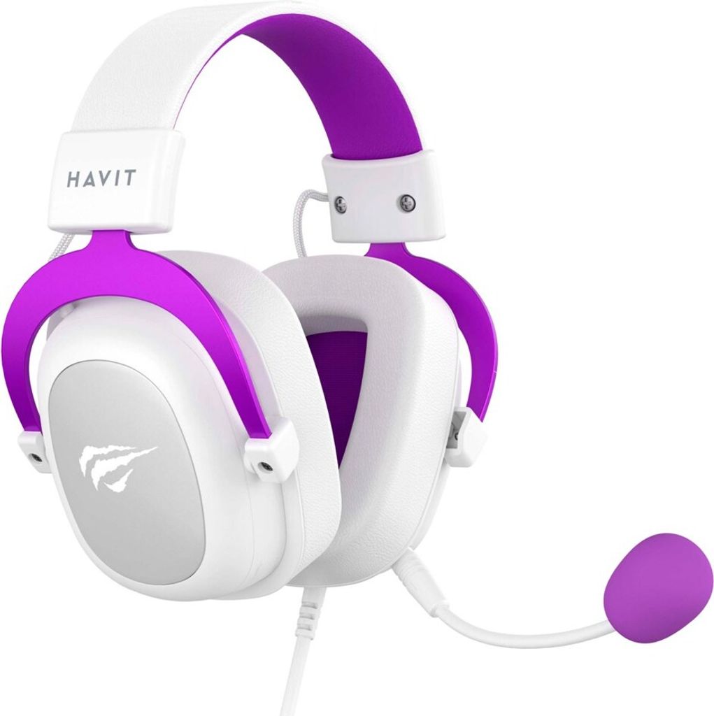 Havit H2002d - Gaming-Kopfhörer, weiß und lila