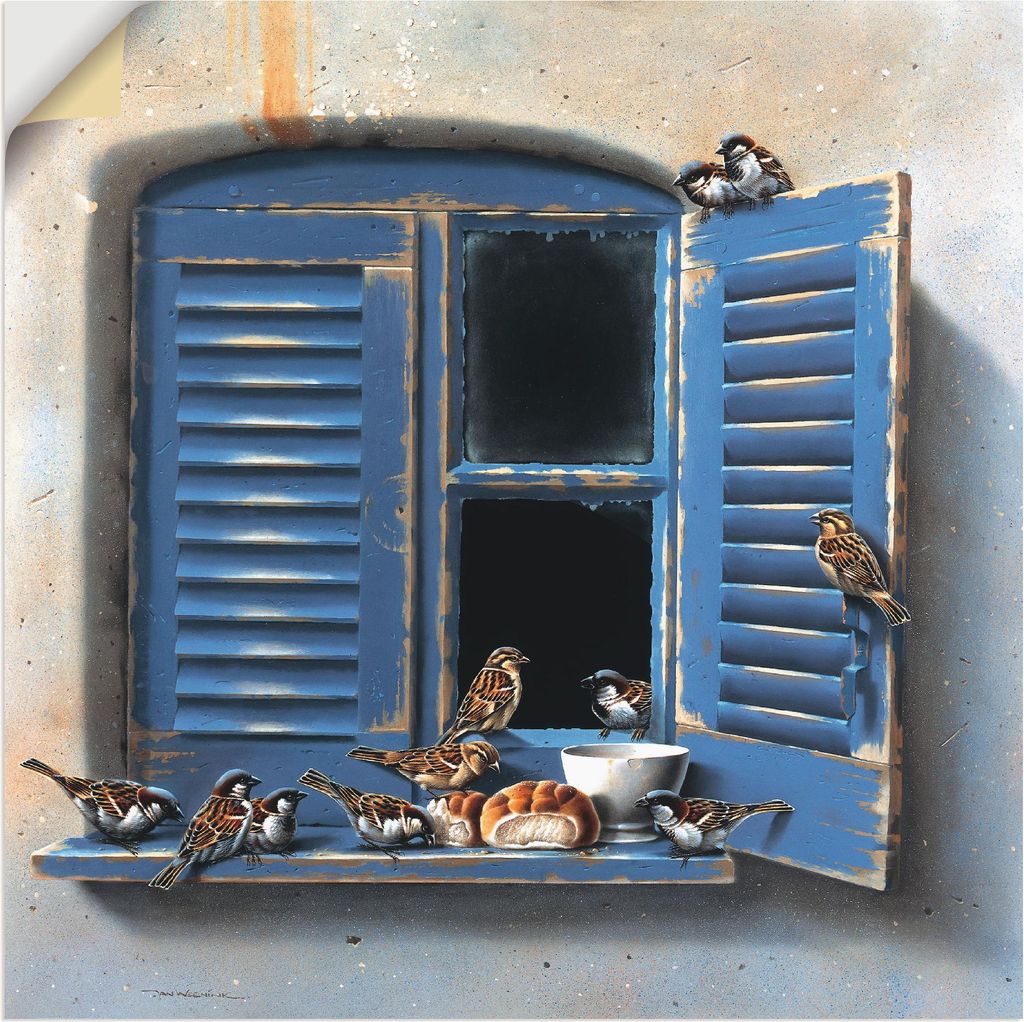 ARTland Wandbild, selbstklebend Vogelbesuch II Größe: 70x70 cm