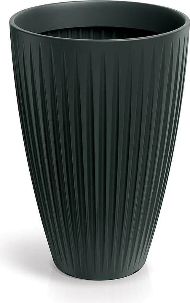 Grand pot de fleurs 40 cm résistant aux UV et gel couleur gris anthracite