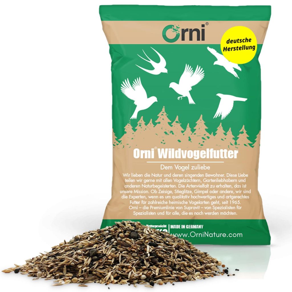 Orni Stieglitz Super 20kg | Schmackhaftes ganzjähriges Wildvogelfutter für Stieglitze | Mit wertvoller Saatenmischung