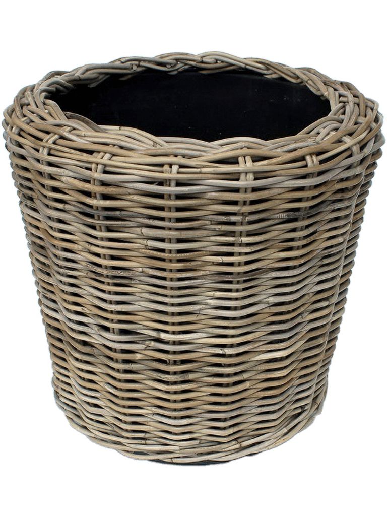 VAN DER LEEDEN DRYPOT® Rattan Pflanzkübel Grau Ø 42 cm - Produktbild 3