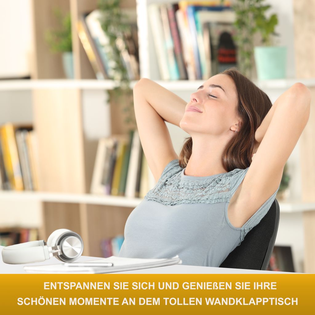 Wandklapptisch Schreibtisch Tischplatte 80x40 cm in Weiß Produktbild 7