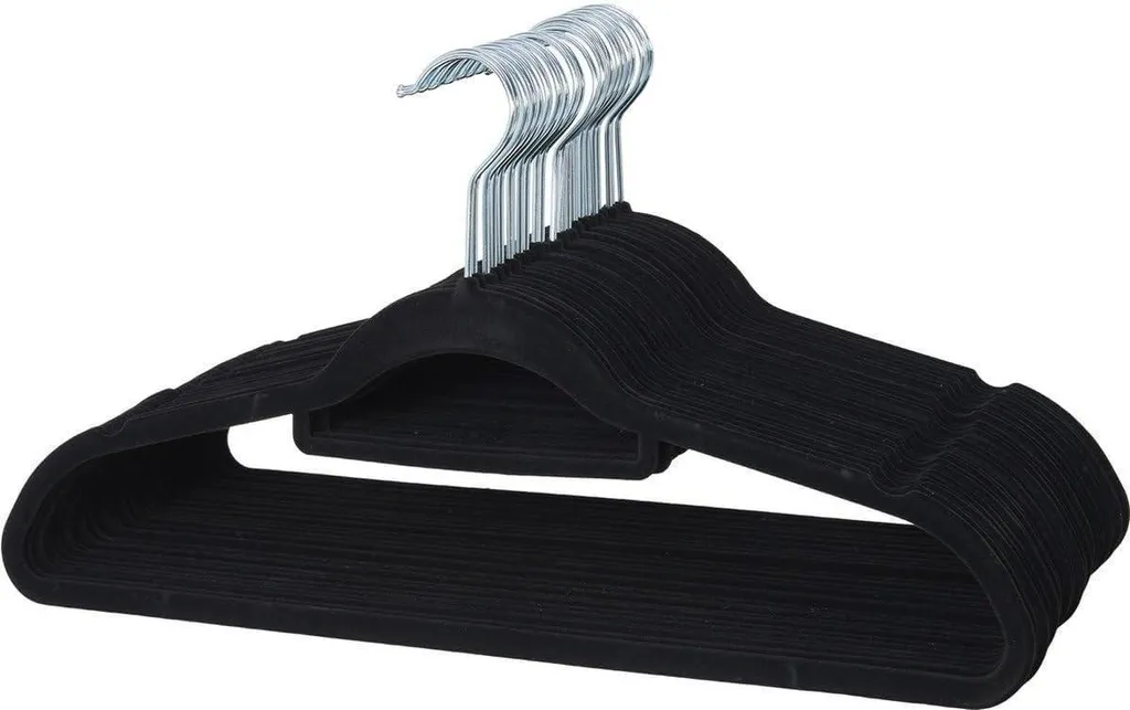 Cintre pantalon en velours antidérapant avec barre transversale - 50 unités