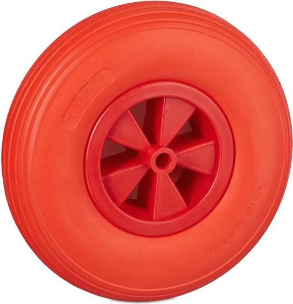 Ruota Carriola 3.50-6 Rossa Antiforatura - Ideale per Casa e Orto