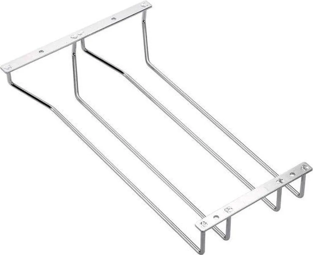 Casier à bouteilles en acier inoxydable 35 cm chromé avec 2 rangées