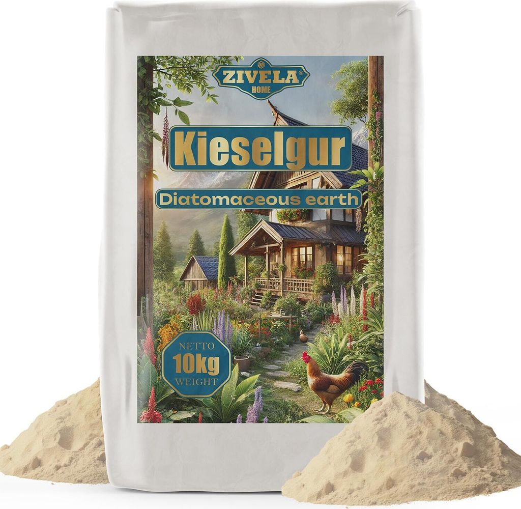 Kieselgur für Hühner 10kg - 100% Natürliche Kieselgur Fein Produktbild 
