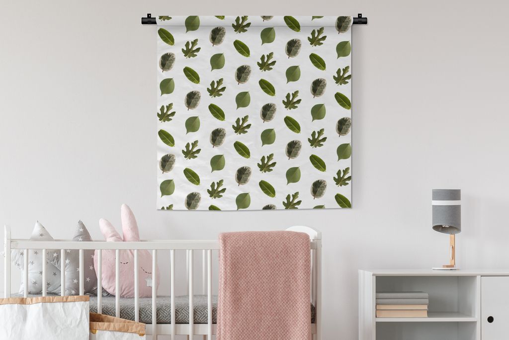 MuchoWow Wandteppich Wandbehang Natur - Blätter - Muster 90x90 cm Tapisserie Dekoration Wandtuch - Wandaufhänger