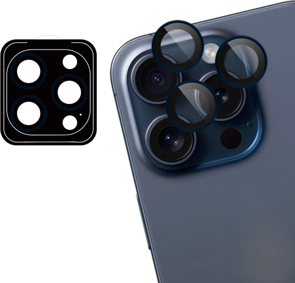 imoshion 2er-Pack Objektivschutz für Kamera für das iPhone 15 Pro / 15 Pro Max - Blue Titanium