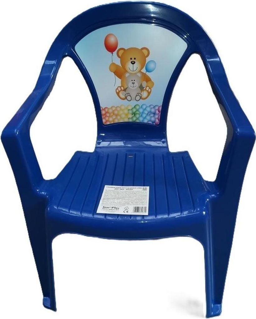 Neuer Blauer Kunststoffstuhl, Abmessungen 380 mm (Breite) x 533 mm (Tiefe)