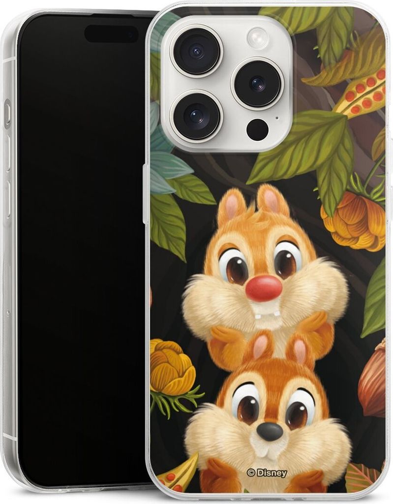 DeinDesign Slim Hülle für Apple iPhone 15 Pro Silikon Case Ultra Dünn Handyhülle Disney Offizielles Lizenzprodukt Chip und Chap