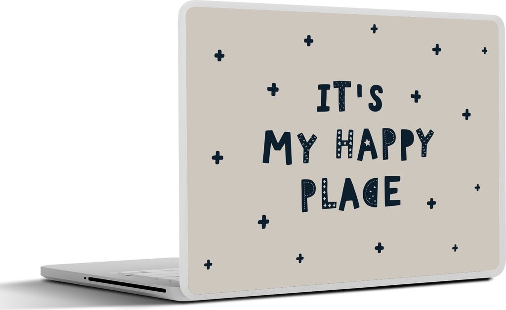 MuchoWow Laptop Aufkleber Sticker Cover Sprichwörter - Zitate - Es ist mein glücklicher Ort - Baby - Kinder - Kinder 31x22.5 cm - Laptop-Deko