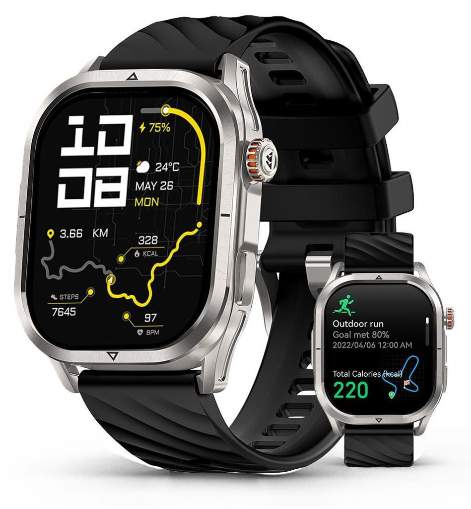 2025 KOSPET MAGIC P10 Smartwatch Herren smartwatch damen mit GPS, 50 Tagen Akkulaufzeit, 1,96-Zoll-AMOLED-Display, 5 ATM Wasserdicht mit Android IOS