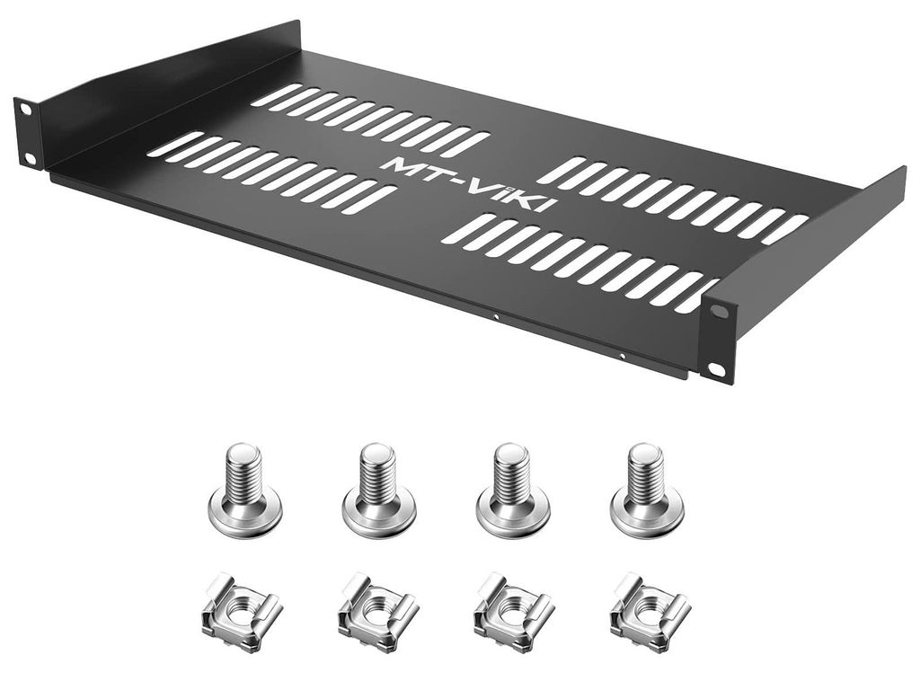 Solidchoice – 1U Serverregal-Ablage, 250 mm Tiefe, mit Belüftung