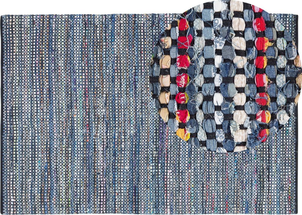 BELIANI Teppich Bunt Baumwolle 160 x 230 cm Gestreift Modern Handgewebt Rechteckig