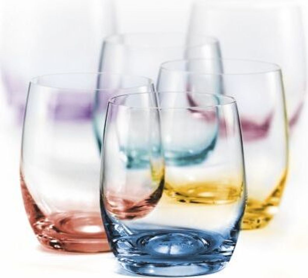 Wassergläser Bohemia Kristallglas Whiskygläser Spectrum, Mehrfarbig, 300 ml, 6er Set