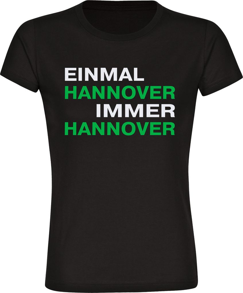 multifanshop Damen T-Shirt - Hannover - Einmal Immer, schwarz, Größe 3XL