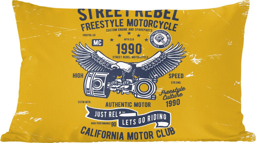 MuchoWow Zierkissen Sofakissen Wohnzimmer Dekokissen 50x30 cm Motorrad - Oldtimer - Angebot - Wohnzimmerdekoration - Polster mit Photo
