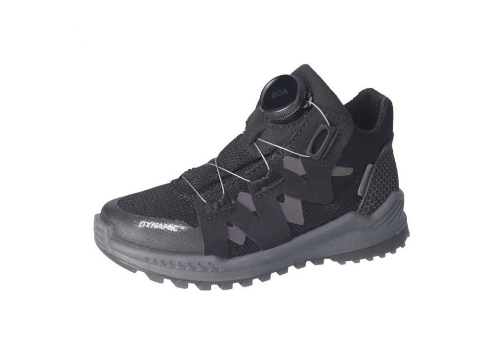 RICOSTA Sneaker RUNNER von PEPINO Starker Halt echt Leder/Textil Schnürung Textilfutter Jungen schwarz Größe 33