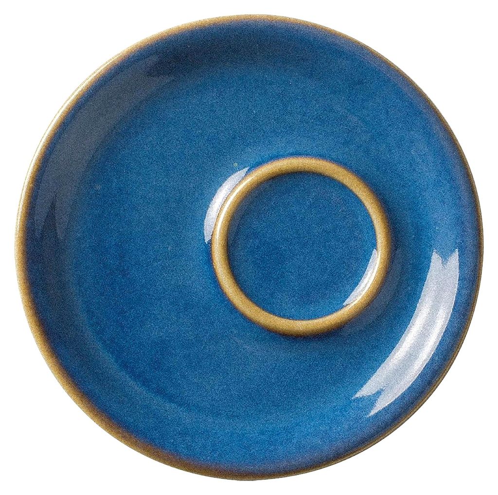 Untertasse 11,7 cm atlantic blue aus Porzellan im Keramiklook für Espresso- und Mokkatassen rund blau