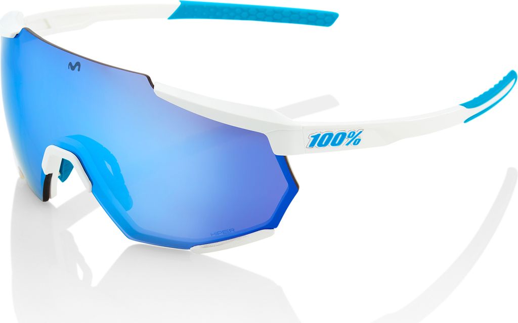 100% SPEEDLAB Fahrradsonnenbrille - RACETRAP - MOVISTAR TEAM - Weiß/Blau