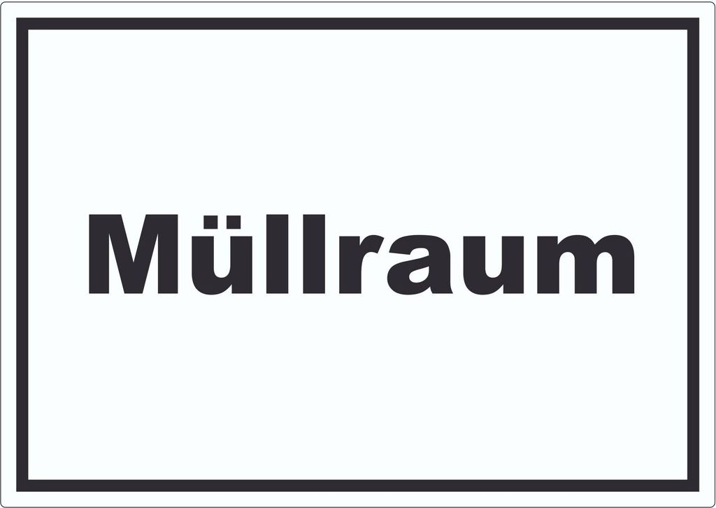 Müllraum Aufkleber mit Text Abfall Mülltrennung waagerecht A6 (105x148mm)
