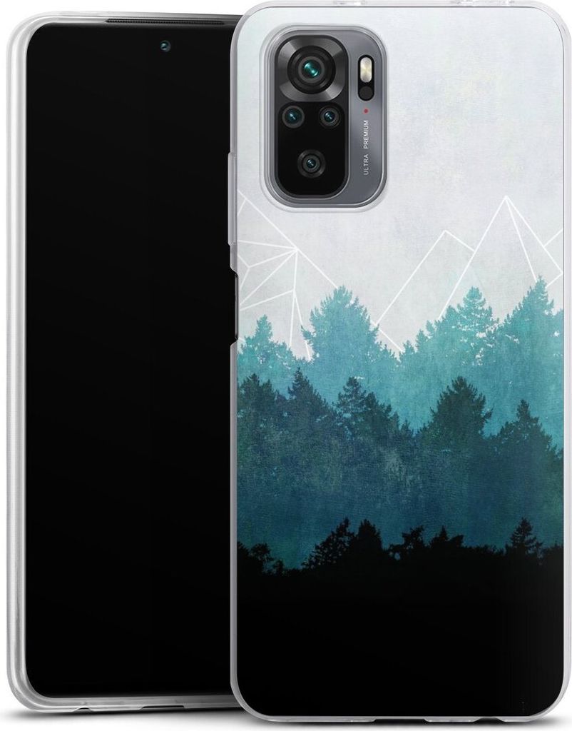 DeinDesign Slim Hülle für Xiaomi Redmi Note 10S Silikon Case Ultra Dünn Handyhülle Abstrakt Baum Wald