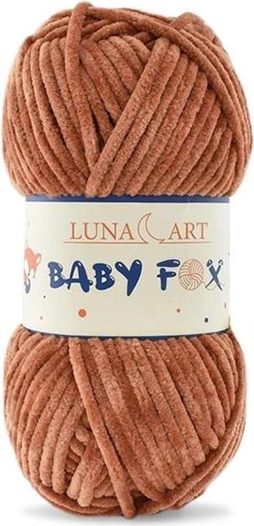Luna Art Baby Fox Wolle 100% Polyester, weich & ideal für Babyartikel, Hellbraun