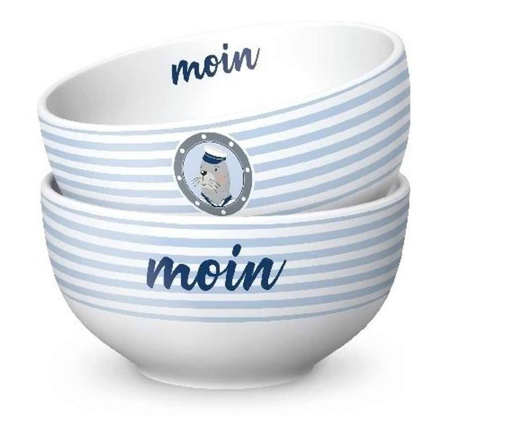 Müslischale MOIN mit Robbe D. 13cm 400ml Maritim Geschenk Produktbild 