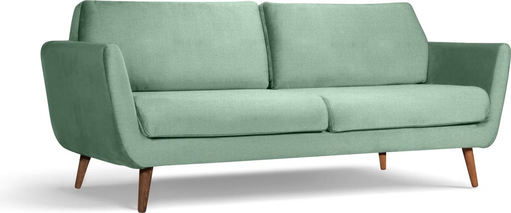 Aster Sofa 206cm, Dreisitzer auf Holzbeinen, Polstersofa im skandinavischen Stil, Retro Vintage
