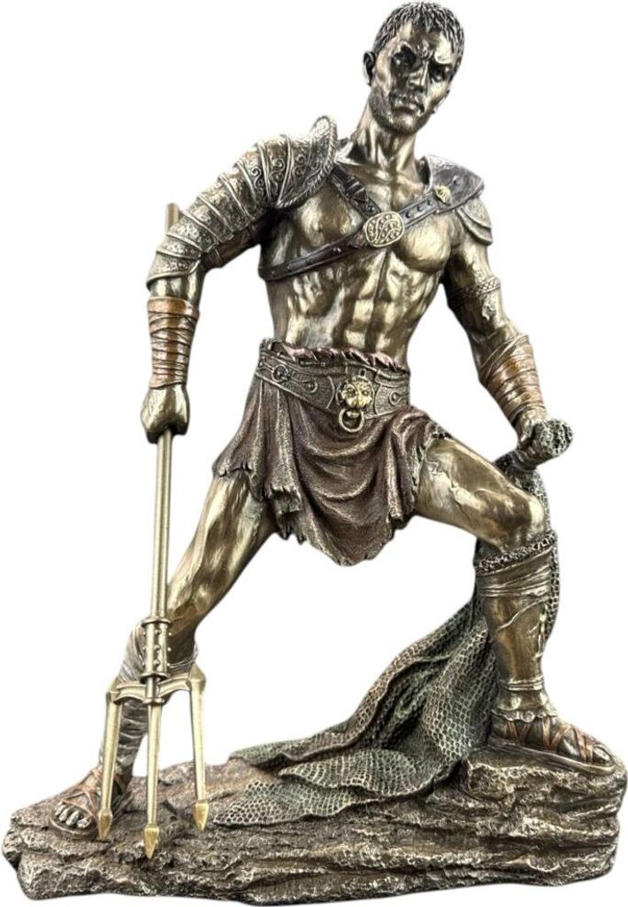 Skulptur „Römischer Gladiator – Retiarius“ – bronziert, Produktbild 