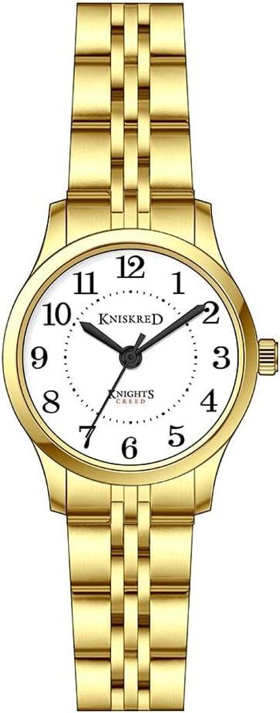 Watch Einfach Lesen Armbanduhren für Damen mit Festem Edelstahlband Damen Kleidung Uhr Wasserdicht Präzise Zeitmessung Massives Edelstahl-Armband